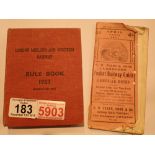 1939 copy of London Midland and Scottish Railway Rule Book and 1941 copy of Llandudno Pocket