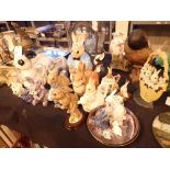 Large collection of rabbits metal ceramic and resin