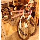 Two childrens bicycles girls Dunlop trail bike and Harley KT300 BMX style