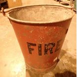 Red galvanised steel fire bucket