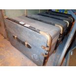 Antique bentwood travel trunk