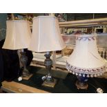 Three table lamps two matchings and one other CONDITION REPORT: All electrical