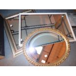 Three framed mirrors different styles