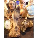 Two Native American style figurines Vanishing Breeds and Mystic Visions