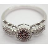 Gemporia silver white and chocolate diamond ring size Q 2.