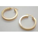 Pair of 9ct gold hoop earrings 3.