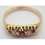 18ct gold ruby and diamond ring size K 2.