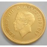 9ct gold 1936 copy Edward VIII sovereign