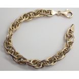 Sterling silver gold plated link bracelet fully hallmarked L: 20 cm