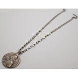 White metal pendant depicting Joan of Arc CONDITION REPORT: No marks on the item