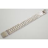 Hallmarked silver wristwatch strap style gents bracelet L: 20 cm 42g