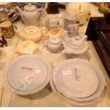 Mixed cream and blue tea sets 21 pieces