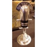 Chrome retro style microphone On the Air