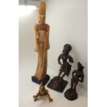Four Eastern God figurines including bon