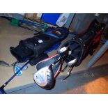 Two bags of golf clubs mainly Dunlop