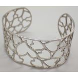 Sterling silver heart bangle fully hallm