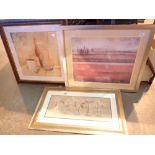 Three framed and glazed still life print