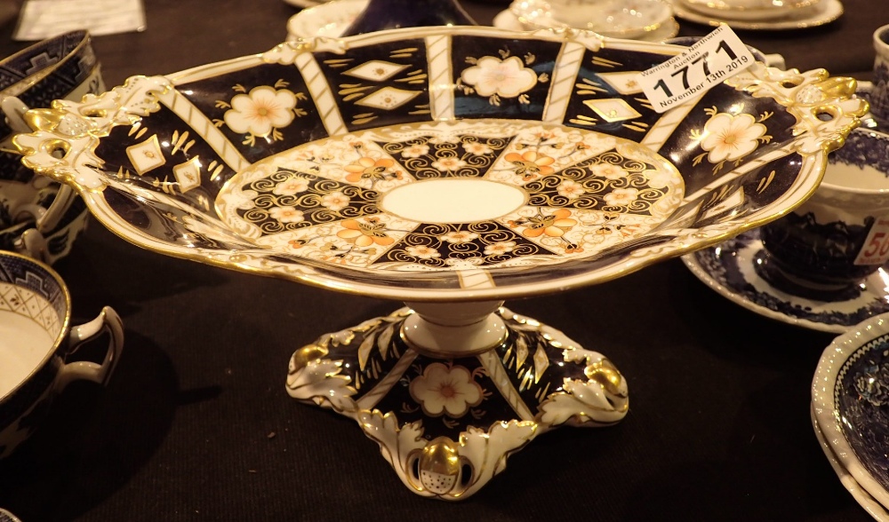 Large Royal Crown Derby tazza in the Ima