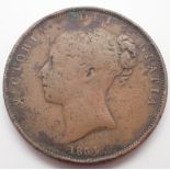 Victoria 1854 penny