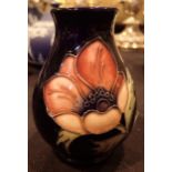 Moorcroft vase in the Blue Anemone patte