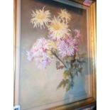 Framed oil on canvas of still life
