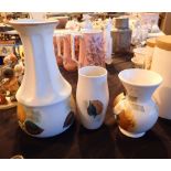 Three vintage Radford hand painted vases