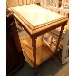 Small two tiered table with marble top a