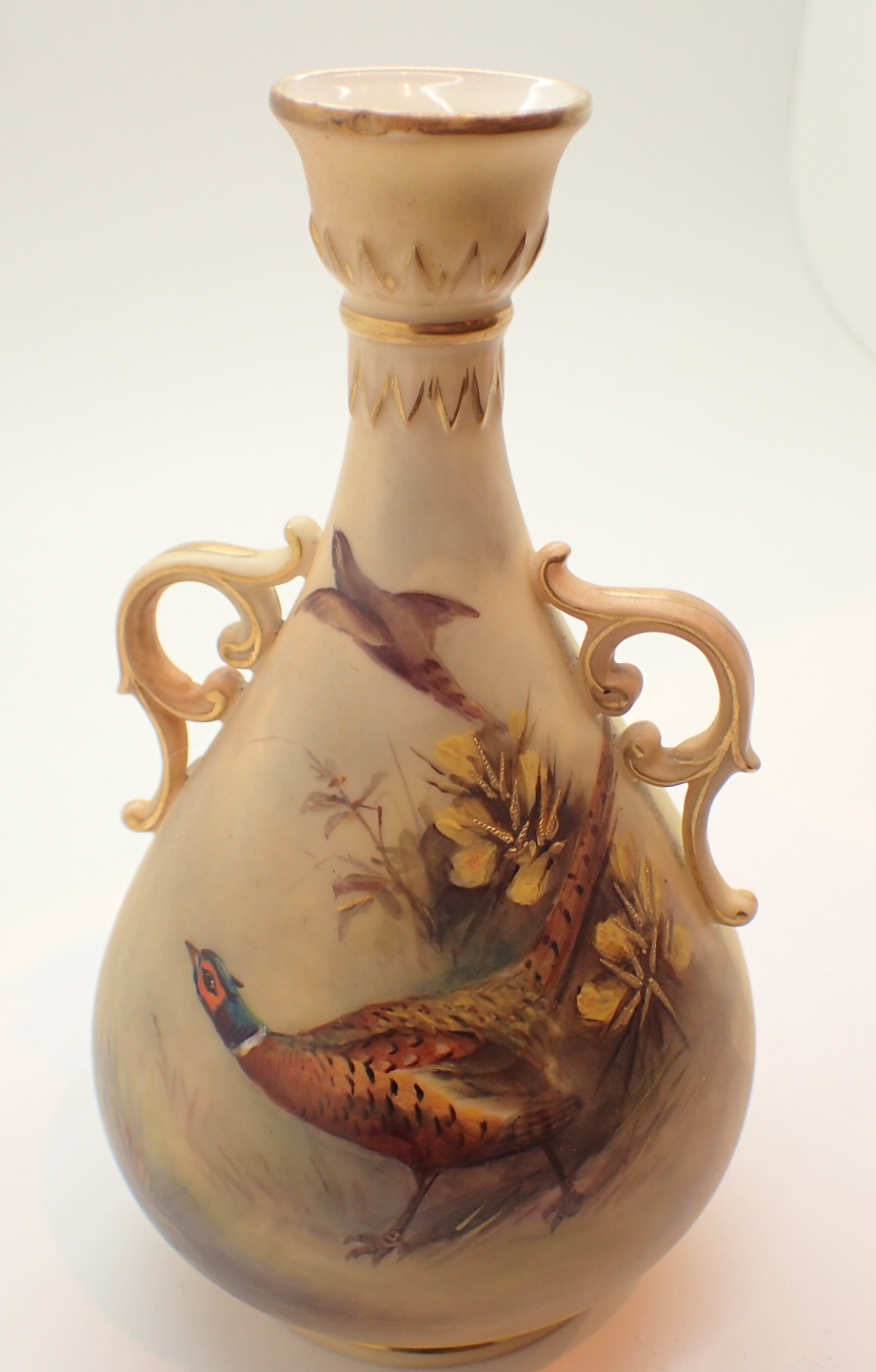 Royal Worcester twin handled vase in the