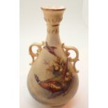 Royal Worcester twin handled vase in the