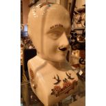 Large ceramic phrenology head H: 29 cm