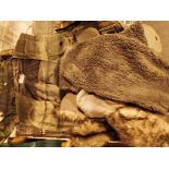Two camouflage bags shooting vest gloves