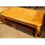Large hardwood rectangular coffee table