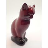 Royal Doulton Flambe cat H: 13 cm