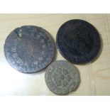 Three mixed world coins