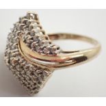 9ct yellow gold and diamond ring size R