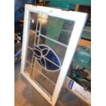 Vintage stained glass leaded window