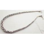 Sterling silver solid graduated rounded byzantine chain with T-bar fastener fully hallmarked RRP