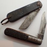 Two folding knives one marked IXL by Wostenholm of Sheffield