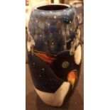 Anita Harris Penguin vase signed in gold H: 18 cm