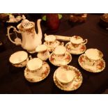 Royal Albert Old Country Roses fifteen piece coffee set
