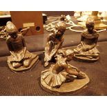 Four bronzed cast resin ballet dancer figurines by Heredities Tabitha M18013 Belinda M18014 Ballet