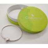 Genuine Chamilia silver heart clasp bangle boxed RRP £65.