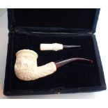 Boxed reproduction cast Meerschaum pipe