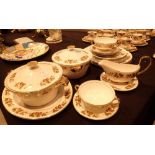 Large collection of vintage Shelley dinnerware including tureens etc