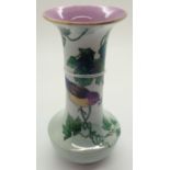 Shelley lustre vase with bird and berry decoration H: 13 cm