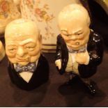Pair of Churchill figurines H: 12 cm