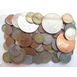 Collection of mixed worldwide coinage including some pre 1947 silver