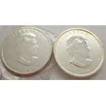 Two Canada 5 dollar silver 999 fine silver