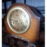 Oak cased chiming mantel clock by Bentima