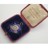 Hallmarked silver Bruner Mond Junior Football League 1927 - 1928 albert fob with original box